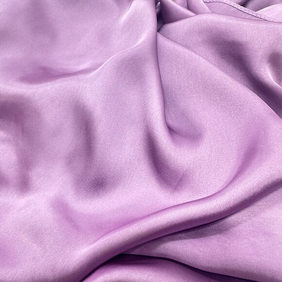 ✨Elegant Bandana Square Silky Scarf Lavender Solid Wrap Versatile Shawl Wrap New - Picture 3 of 5